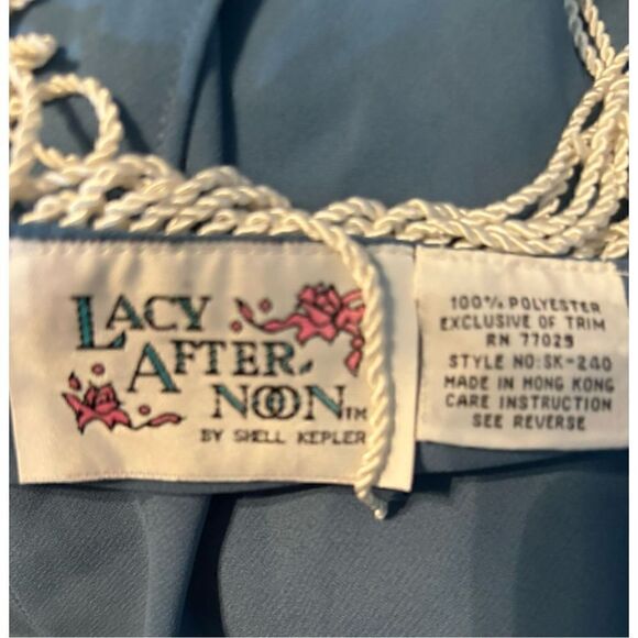 Lacy Afternoon by Shell Kepler Blue Floral Embroidered Shawl - Picture 7 of 7